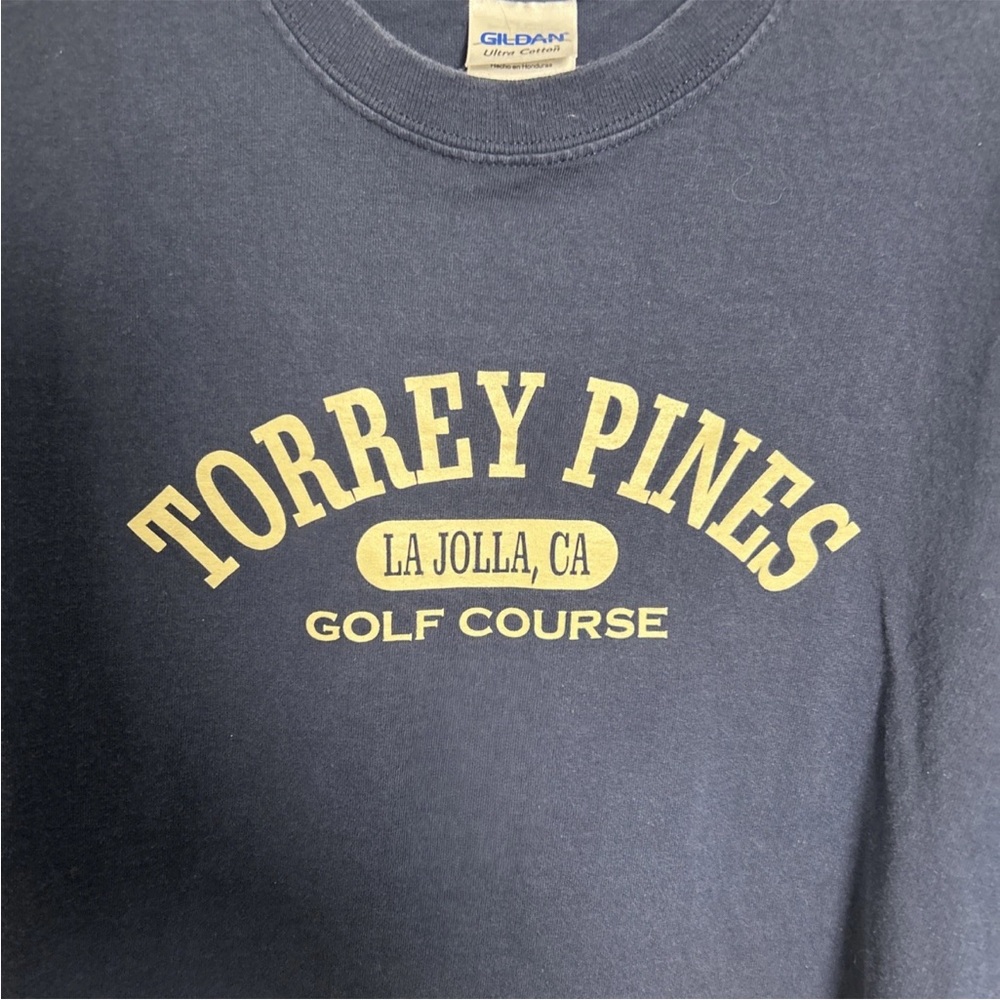 Torrey Pines Golf Course Gildan Y2K Navy Blue Men’s T-shirt La Jolla CA Size Med - Picture 2 of 8